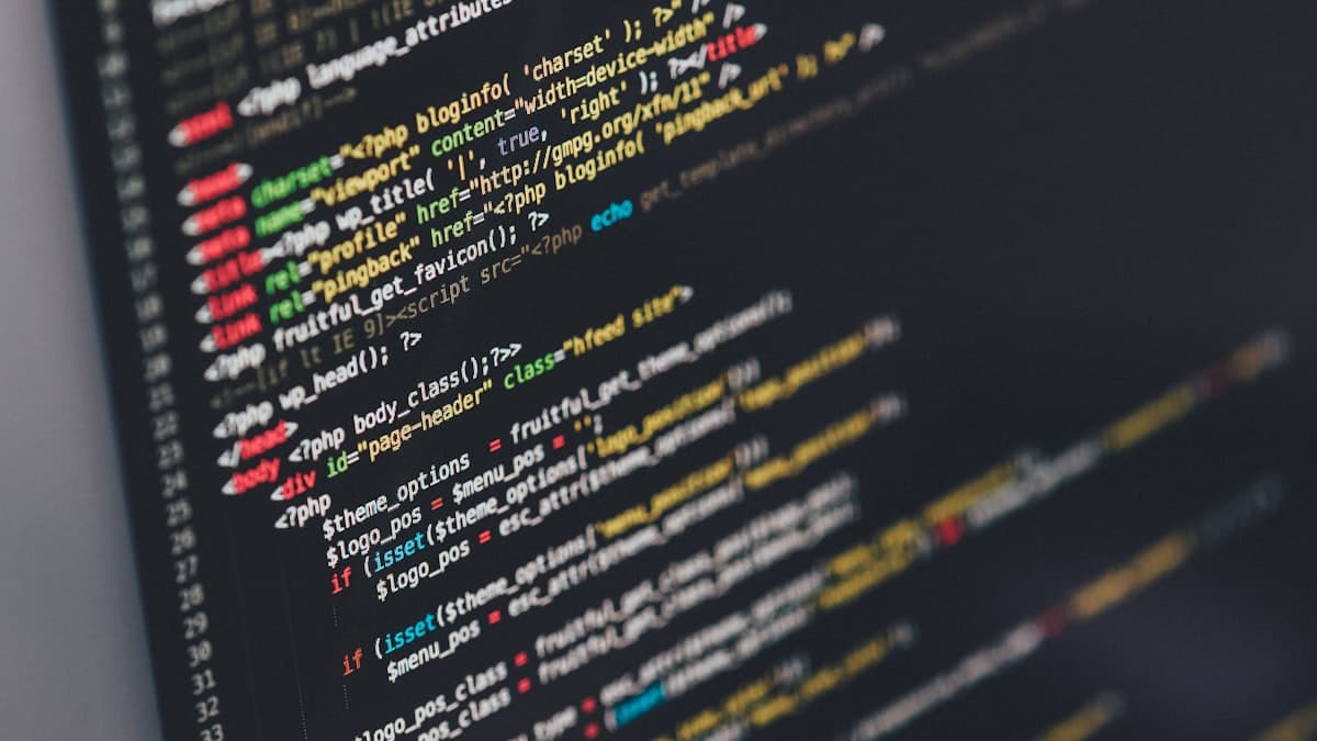 Screen showing WordPress PHP template code